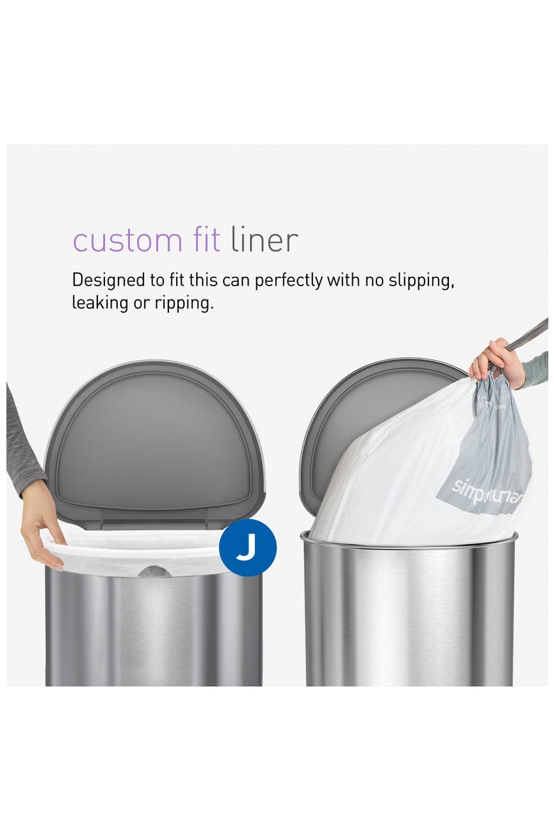 45L semi-round step can, Alternate, color, BRUSHED