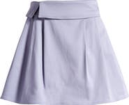 Mistress Rocks Foldover Detail Stretch Cotton Twill Miniskirt