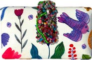 Simitri Garden Party Beaded Fringe Clutch