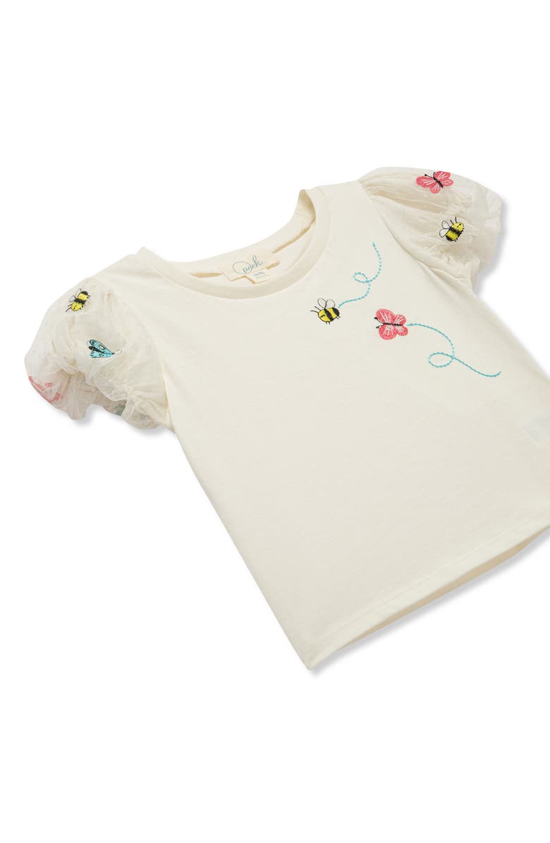 Peek Aren't You Curious Kids' Bug Embroidered Puff Sleeve Top & Tulle Skirt Set, Alternate, color, 