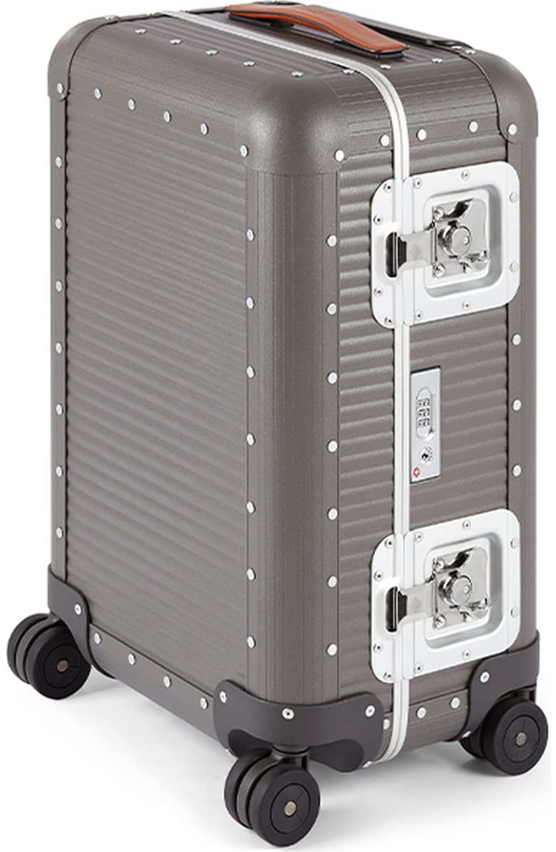 FPM - Fabbrica Pelletterie Milano - US Bank Light Spinner 55M Suitcase, Main, color, Steel Grey