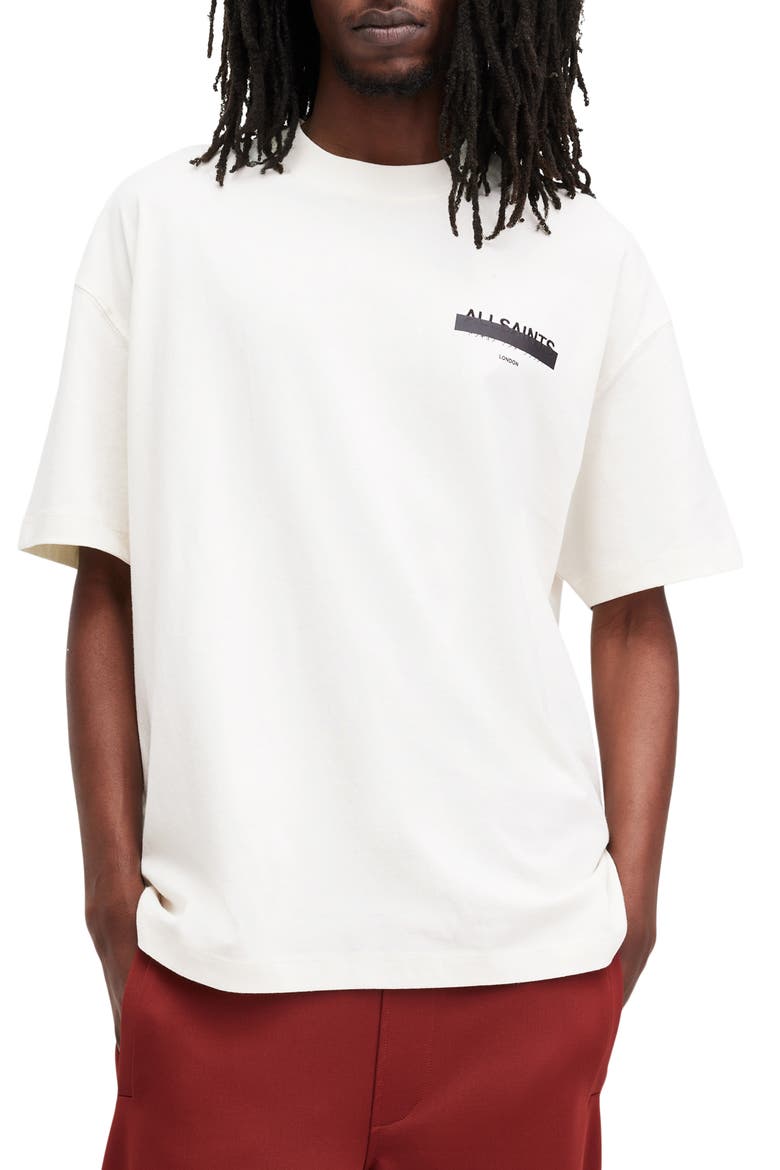 Redact Mock Neck Graphic T-Shirt, Main, color, ASHEN WHITE