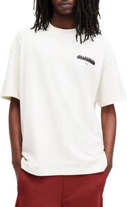 AllSaints Redact Mock Neck Graphic T-Shirt