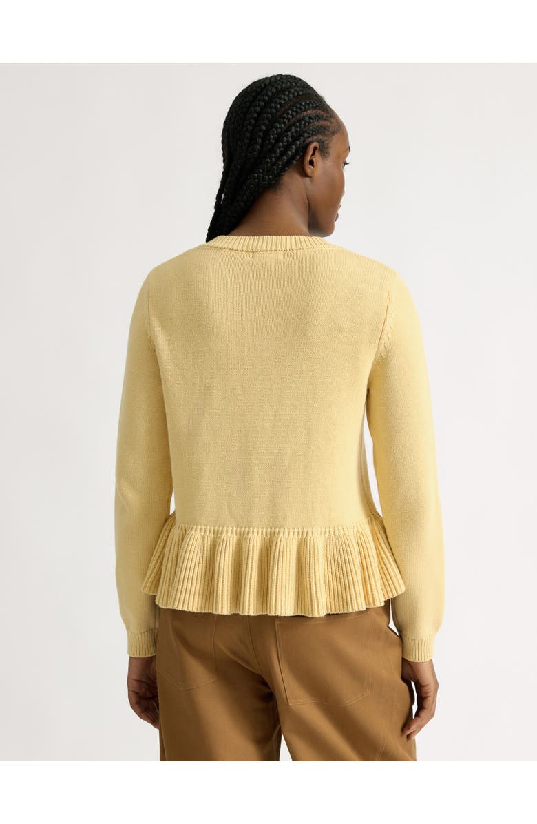Albaray Peplum Cotton Cardigan, Alternate, color, Lemon