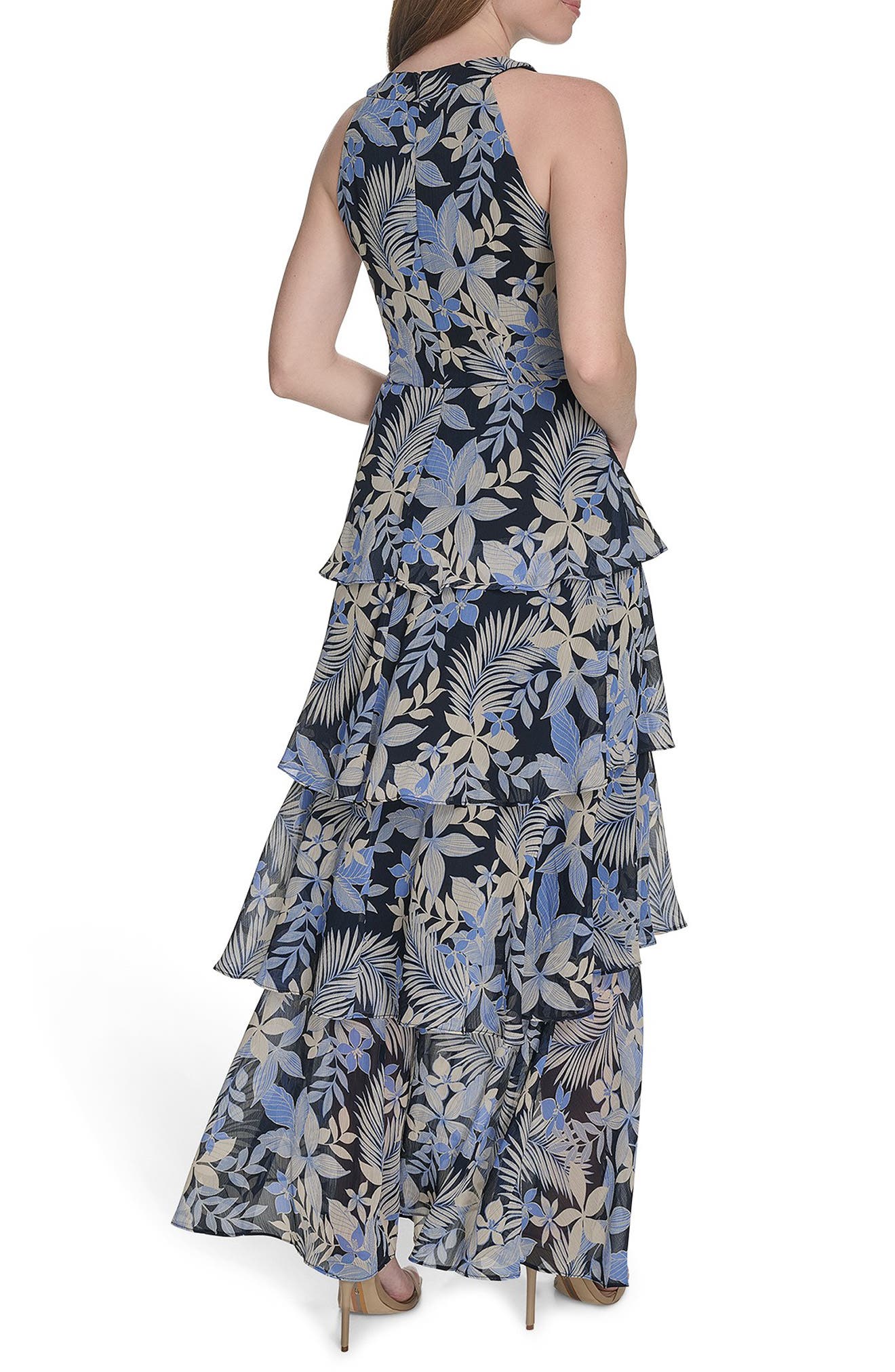 tommy hilfiger chiffon maxi dress Tommy Hilfiger Women's Dresses Maxi,Black/Sand,2 at Amazon Women's Clothing  store