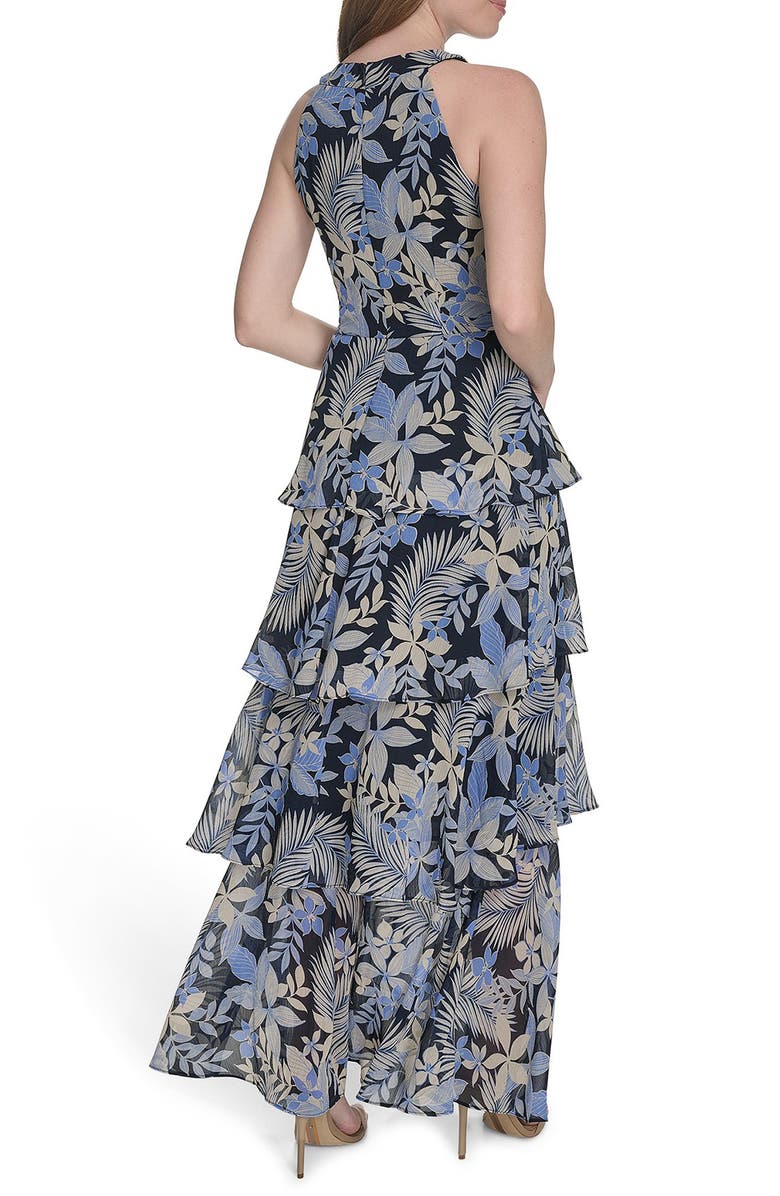 Tommy Hilfiger Floral Sleeveless Tiered Chiffon Maxi Dress, Alternate, color,