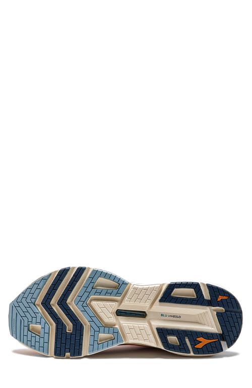 Diadora Mythos Blushield Volo 3 Running Shoe In Bright Marigold/blue Opal