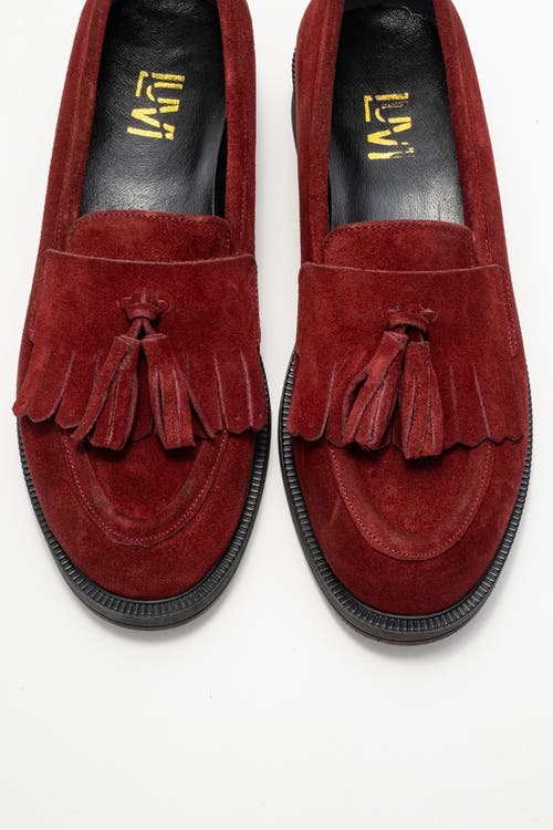 Forever & Always Shoes Milly Leather Tassel Loafer In Burgundy