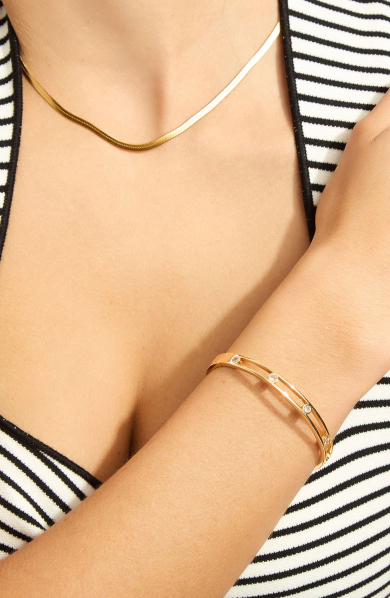 Adornia Cubic Zirconia Bangle Bracelet, Alternate, color, 