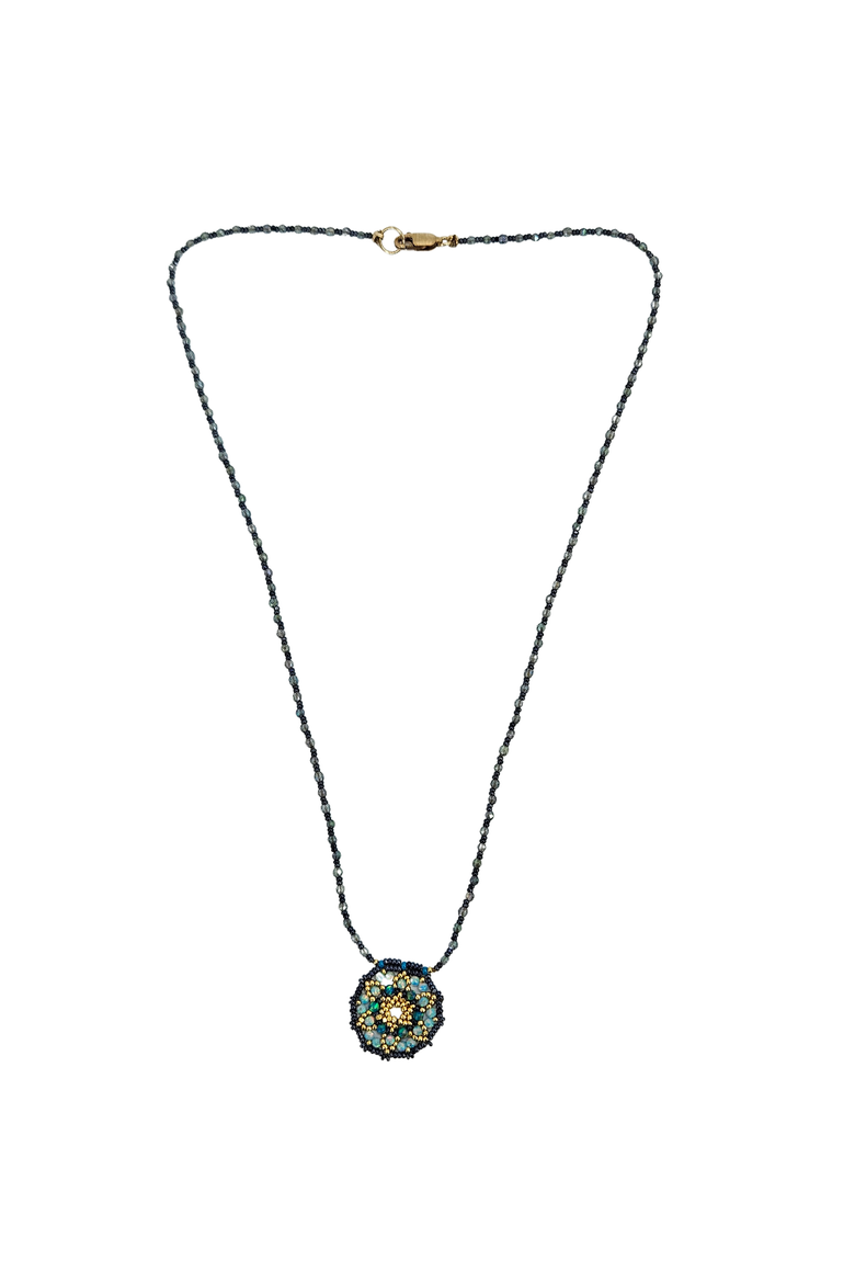 Blue Beaded Small Dreamer Necklace, Main, color, blue