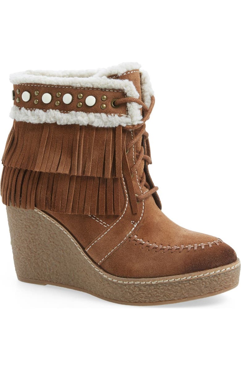 Sam Edelman 'Kemper' Fringe Wedge Bootie, Main, color,