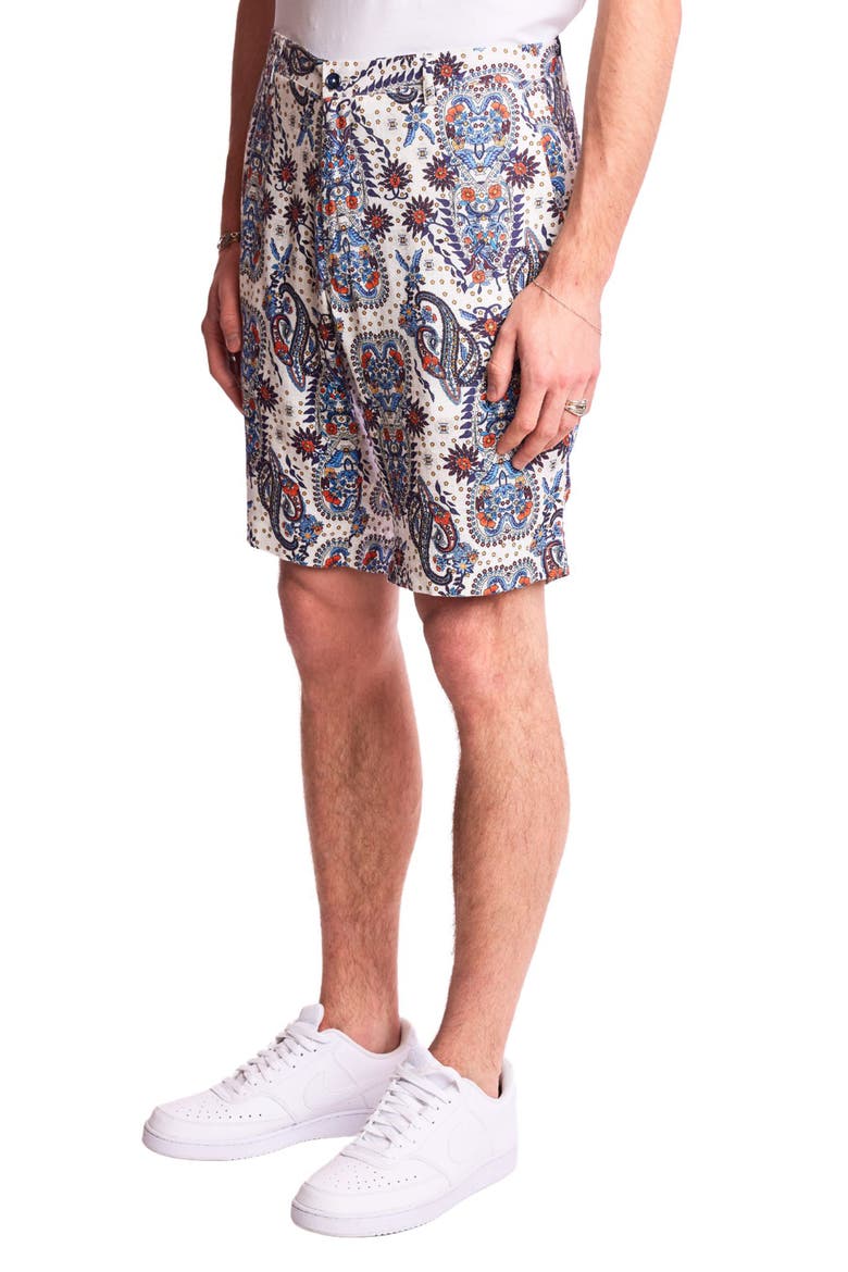 Felix Slim Fit Shorts, Alternate, color, WHITE BLUE ORANGE PAISLEY