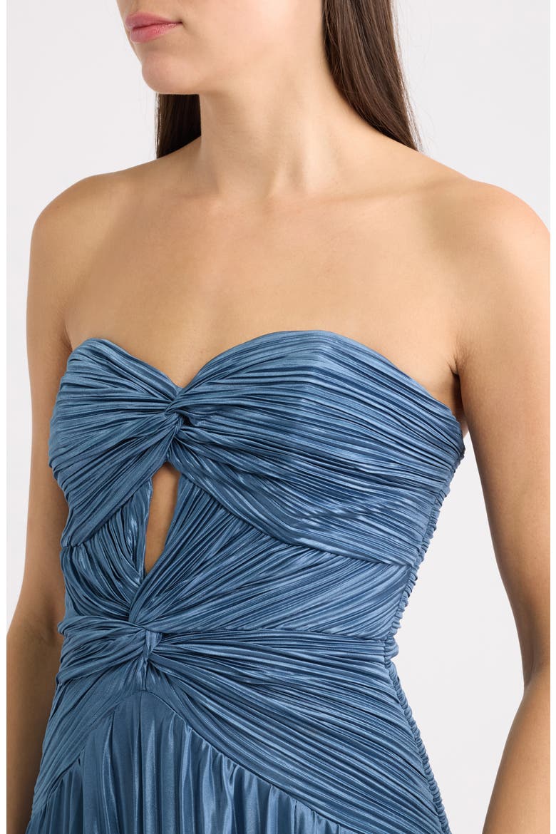 Florence Twist Front Strapless Dress, Alternate, color, SLATE