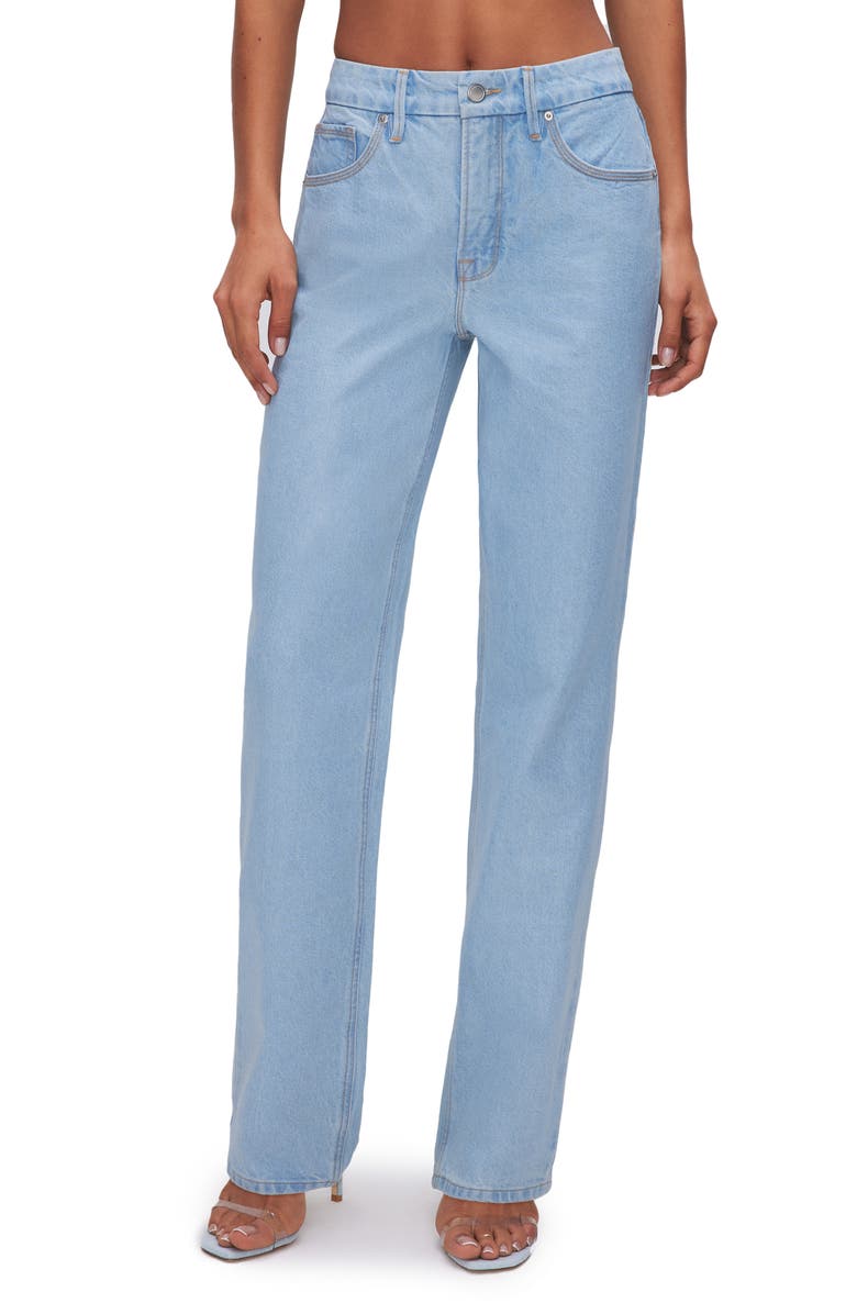 Good American Good '90s High Waist Straight Leg Jeans, Main, color, 