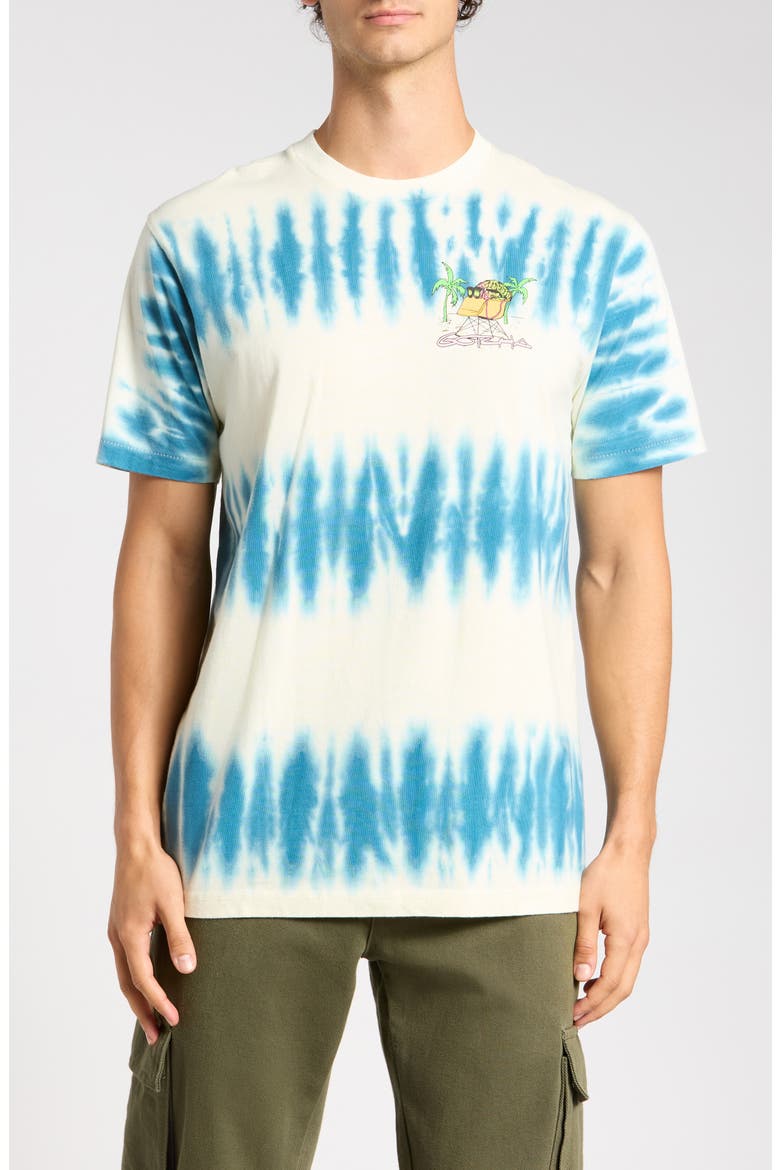 Men's Getaway Tie Dye Cotton Graphic Tee, Main, color, ECRU
