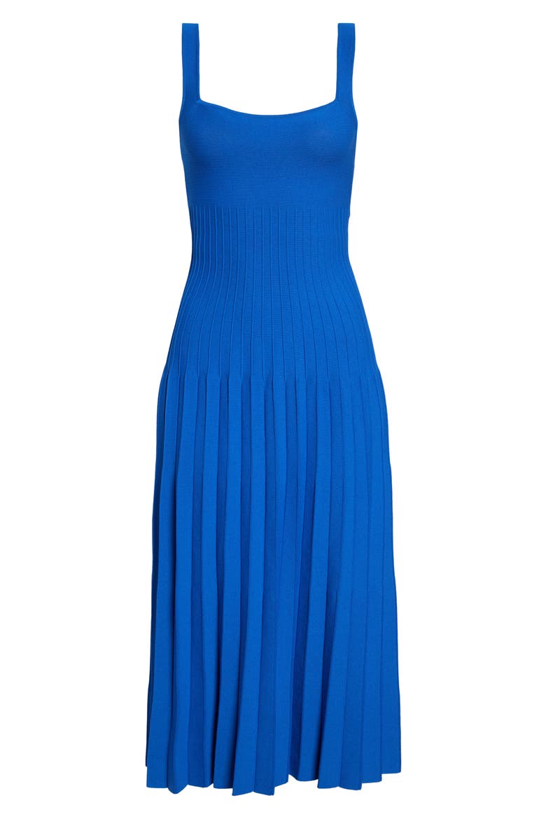 Ellison Pleated Midi Dress, Main, color, COBALT