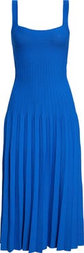 STAUD Ellison Pleated Midi Dress
