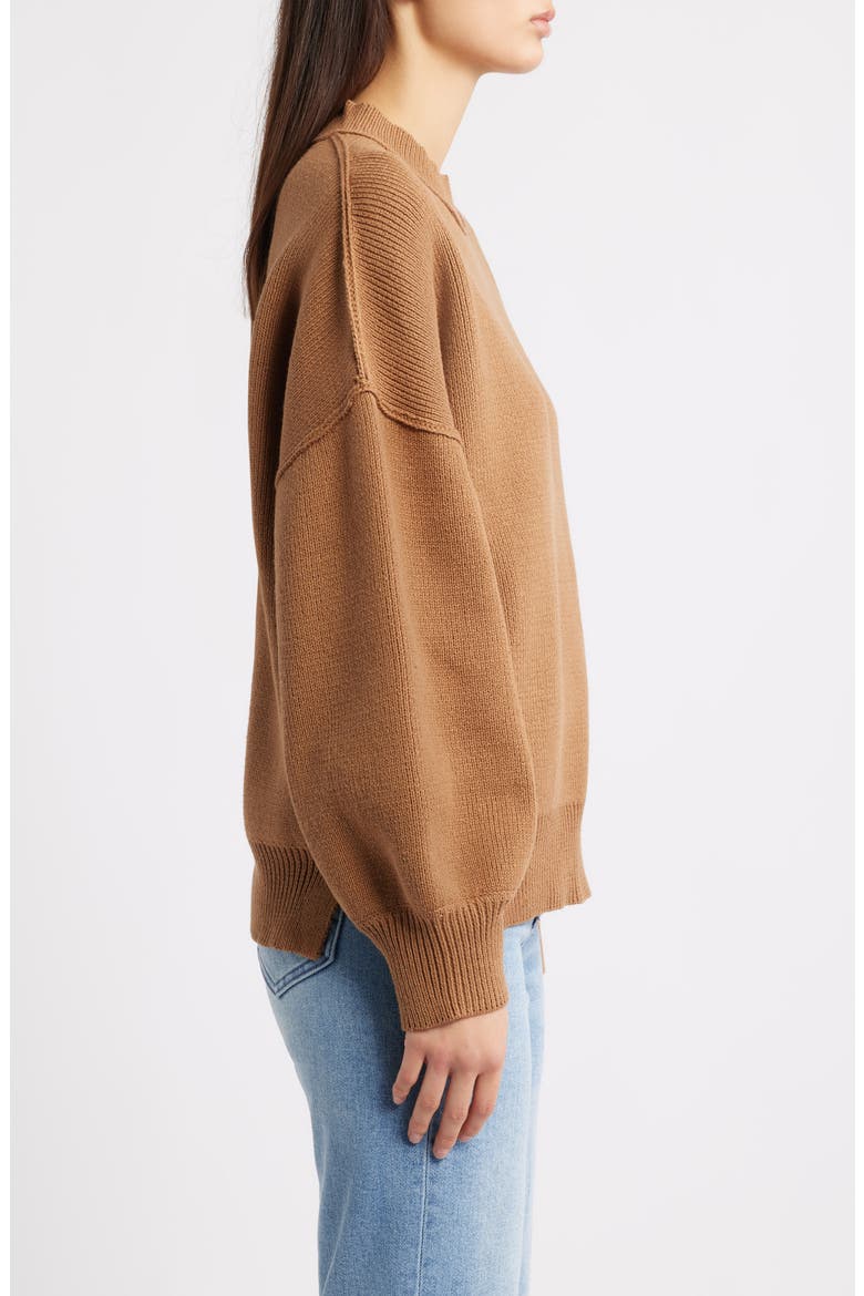 Oversize Rib Sweater, Alternate, color, MOCHA