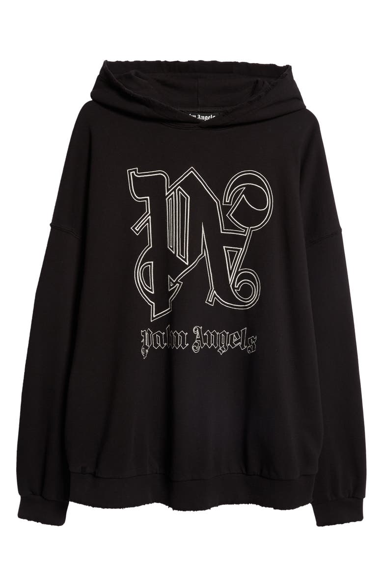 Palm Angels Statement Monogram Embroidered Hoodie, Alternate, color, 