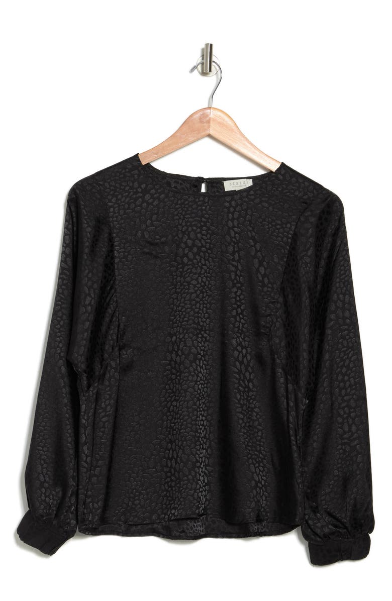 CHENAULT Pebble Satin Jacquard Blouse, Alternate, color, 