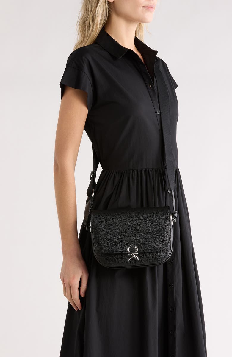 Calvin Klein Alia Shoulder Bag, Alternate, color, Black/ Silver