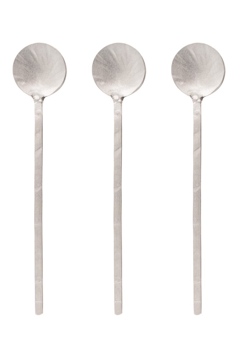 Catalina Set of 3 Stirring Spoons, Main, color, SILVER