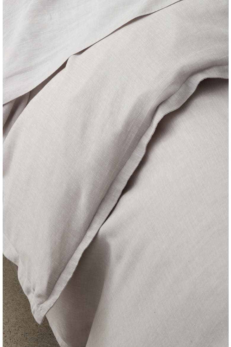 Lyocell & Linen Duvet Cover & Shams Set, Alternate, color, GREY OPAL