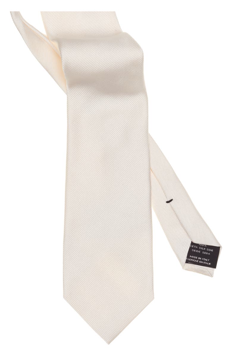 TOM FORD Mogador Solid Silk Tie, Alternate, color, Aw004 Ivory