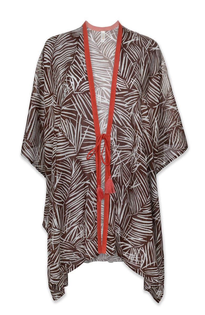 HELEN JON Open Front Caftan, Alternate, color, Paradise Palm