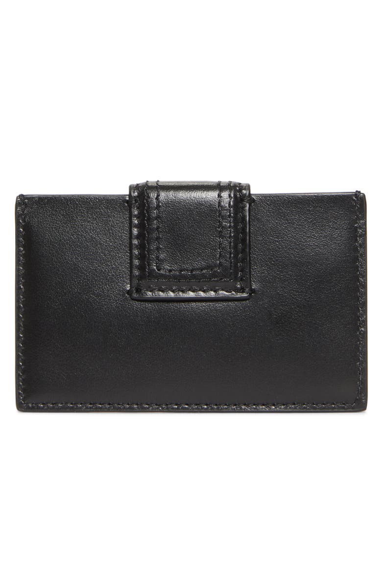 The Bambino Leather Card Case, Alternate, color, BLACK