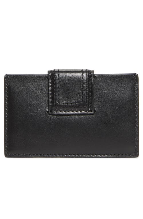 Jacquemus Debossed-logo Polished-finish Cardholder In Black