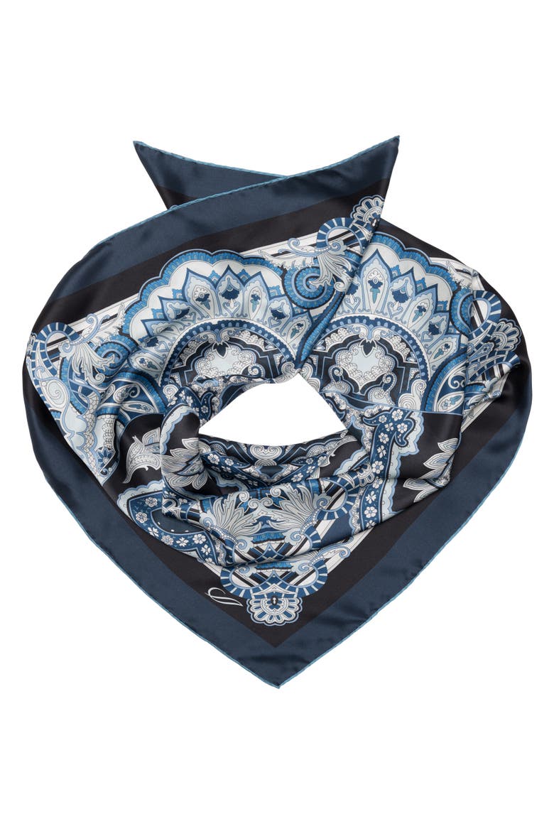 Malta - Hand Rolled Silk Foulard for Women, Main, color, Royal Blue