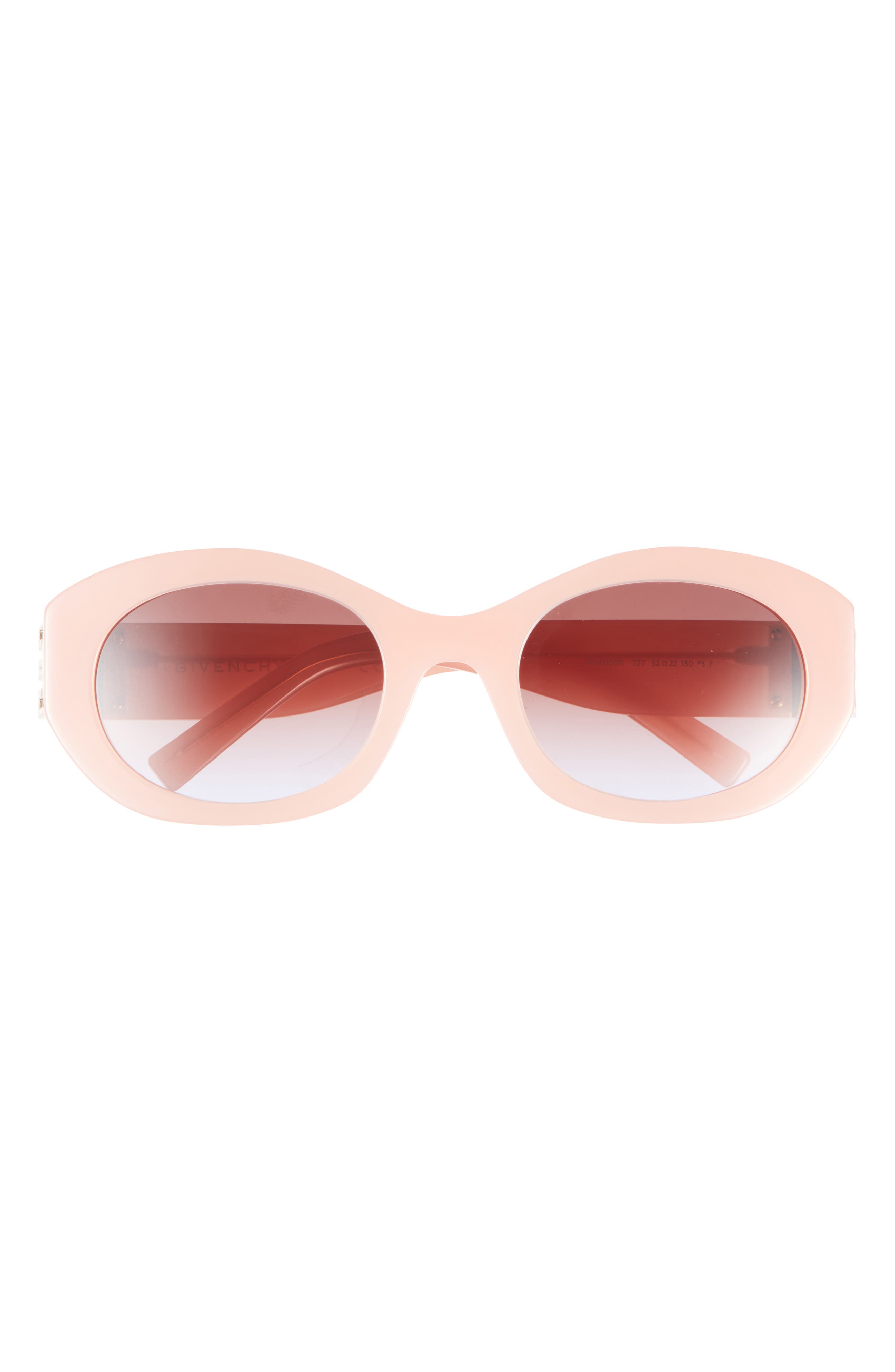 Givenchy 4g Oval Sunglasses In Matte Pink / Gradient Bordeaux