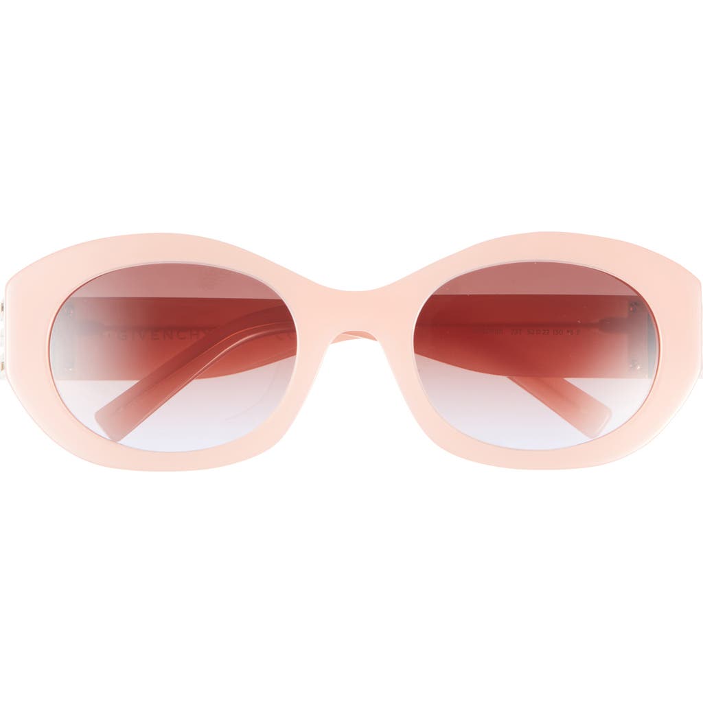 Givenchy 4g Oval Sunglasses In Matte Pink / Gradient Bordeaux