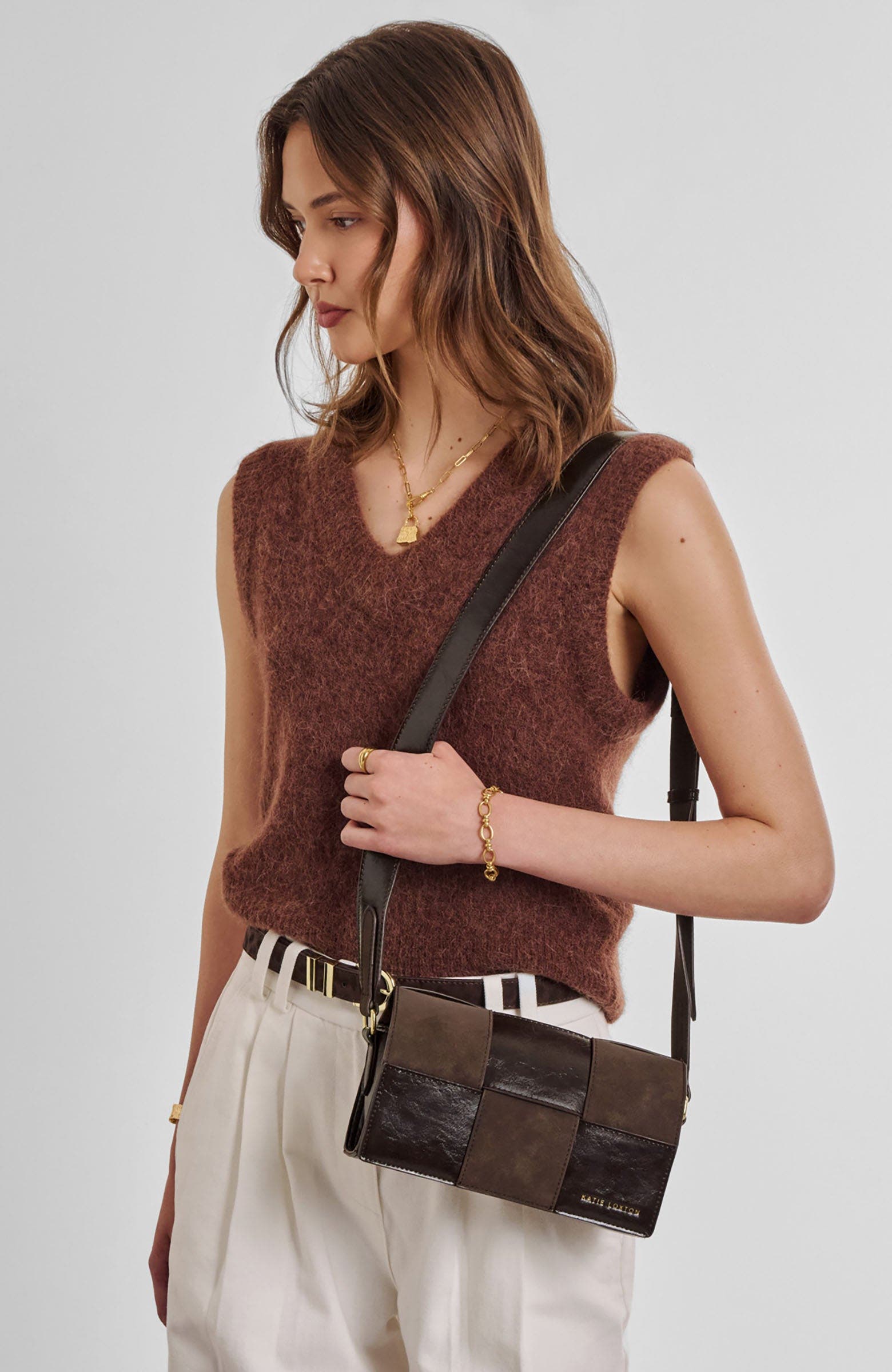 Taya Crossbody Bag, Alternate, color, Bitter Chocolate Suedette