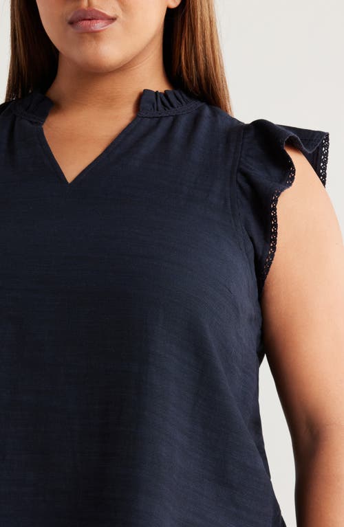 Wit & Wisdom Flutter Sleeve Jersey Top