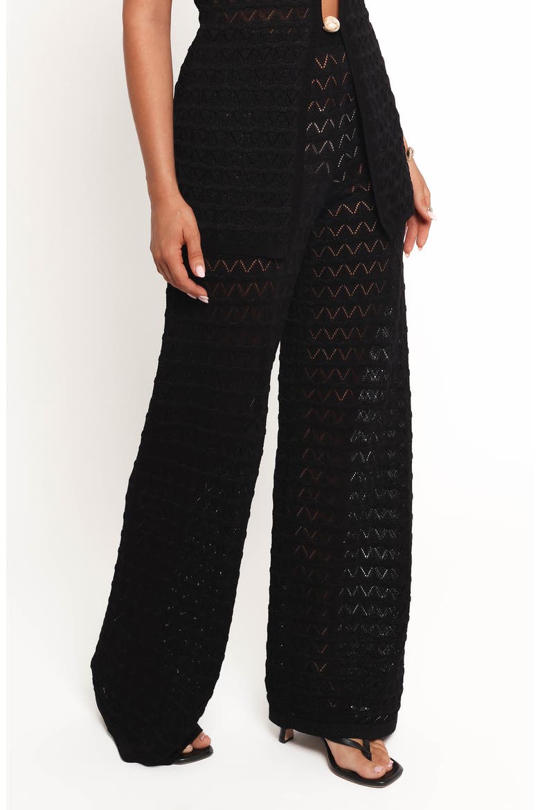 Fiore Pointelle Pants, Alternate, color, BLACK