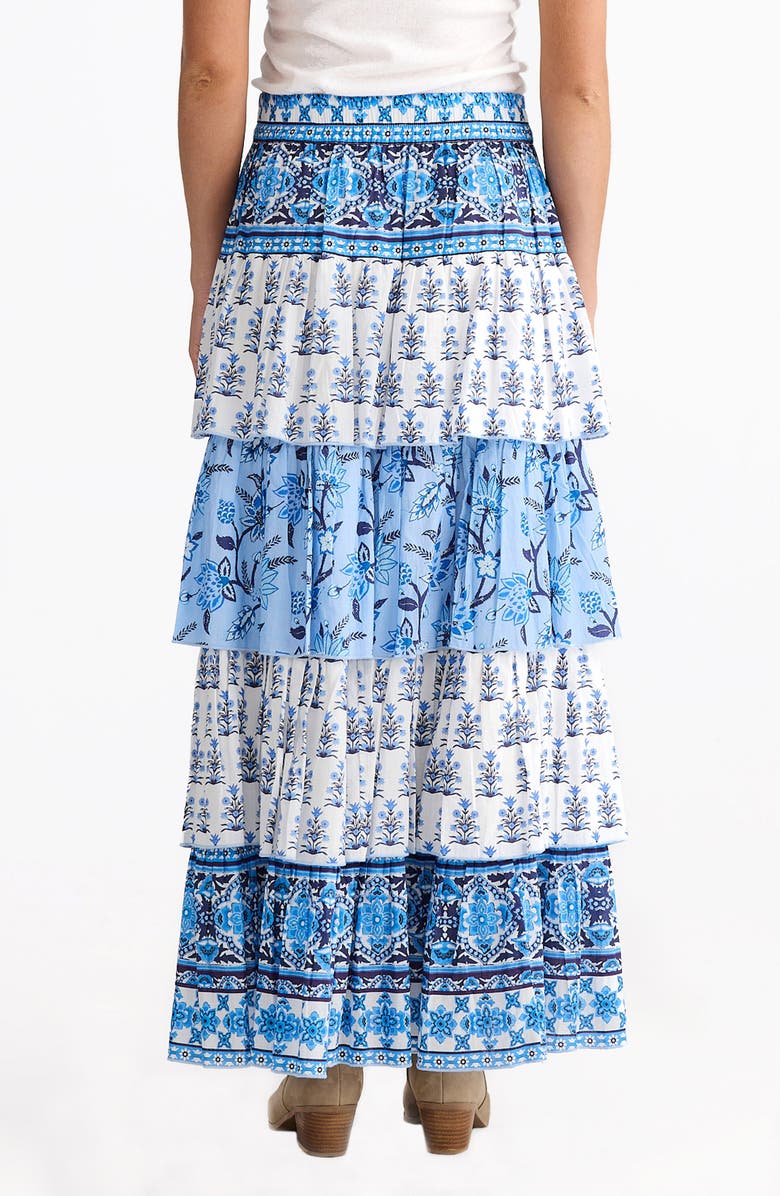 Talisman the Label Ariel Tiered Maxi Skirt, Alternate, color, Blueberry Fields