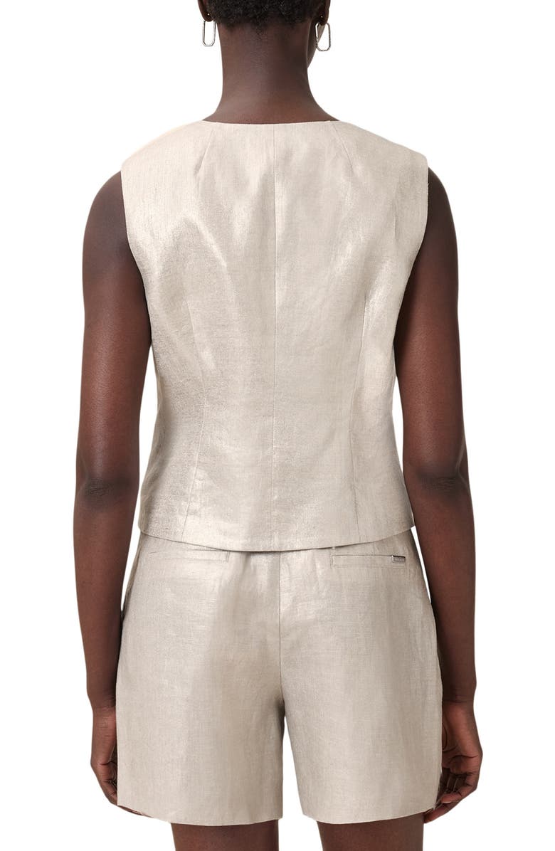 AllSaints Averie Linen Vest, Alternate, color, Silver Grey
