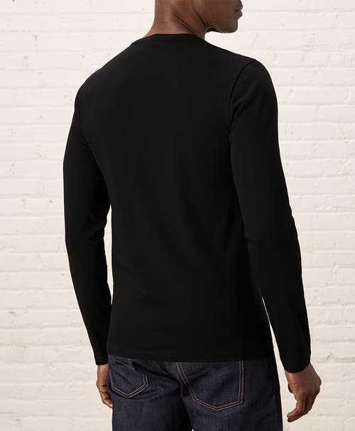 Pact Organic Cotton Luxe Stretch Jersey Slim Long Sleeve Tee In Black