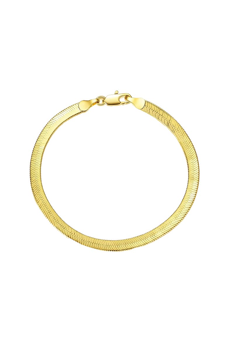 Sterling Silver Flat Bracelet, Main, color, Gold