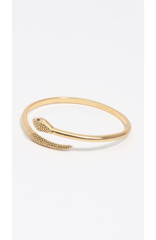Bimba Y Lola Aged Rigid Textured Snake Bracelet In Gold