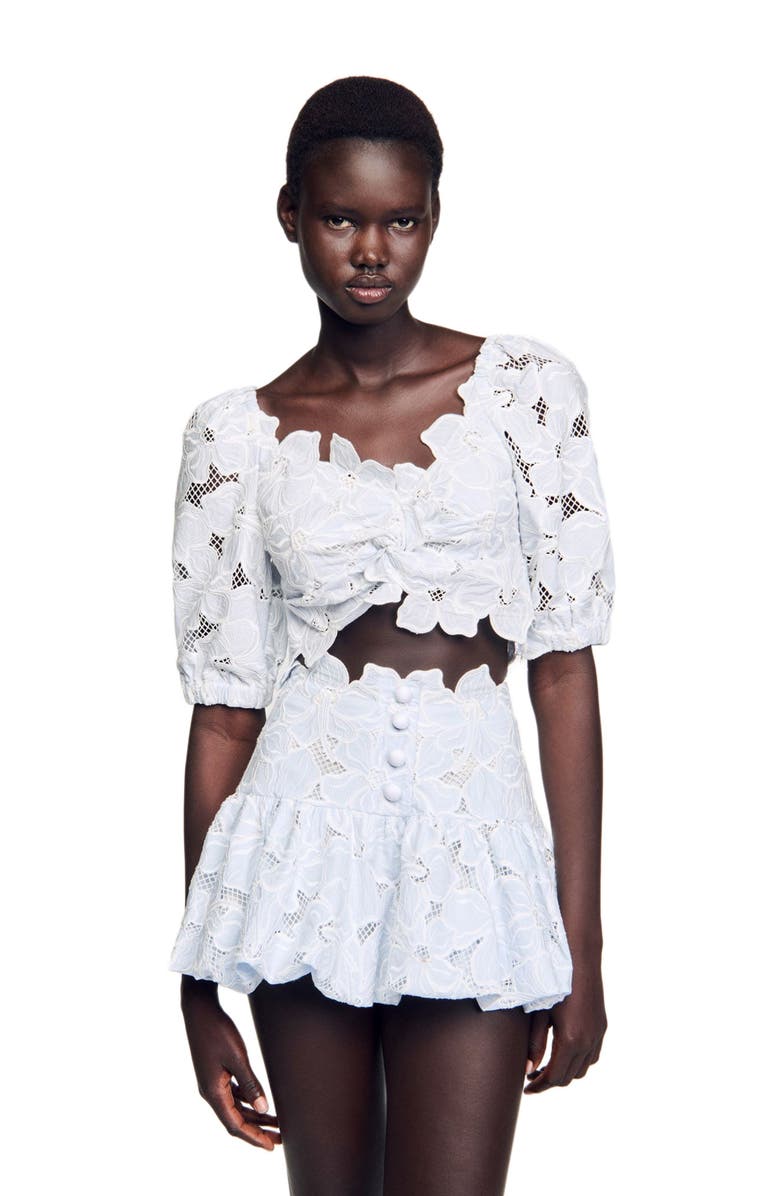 SANDRO Guipure lace top, Main, color, 