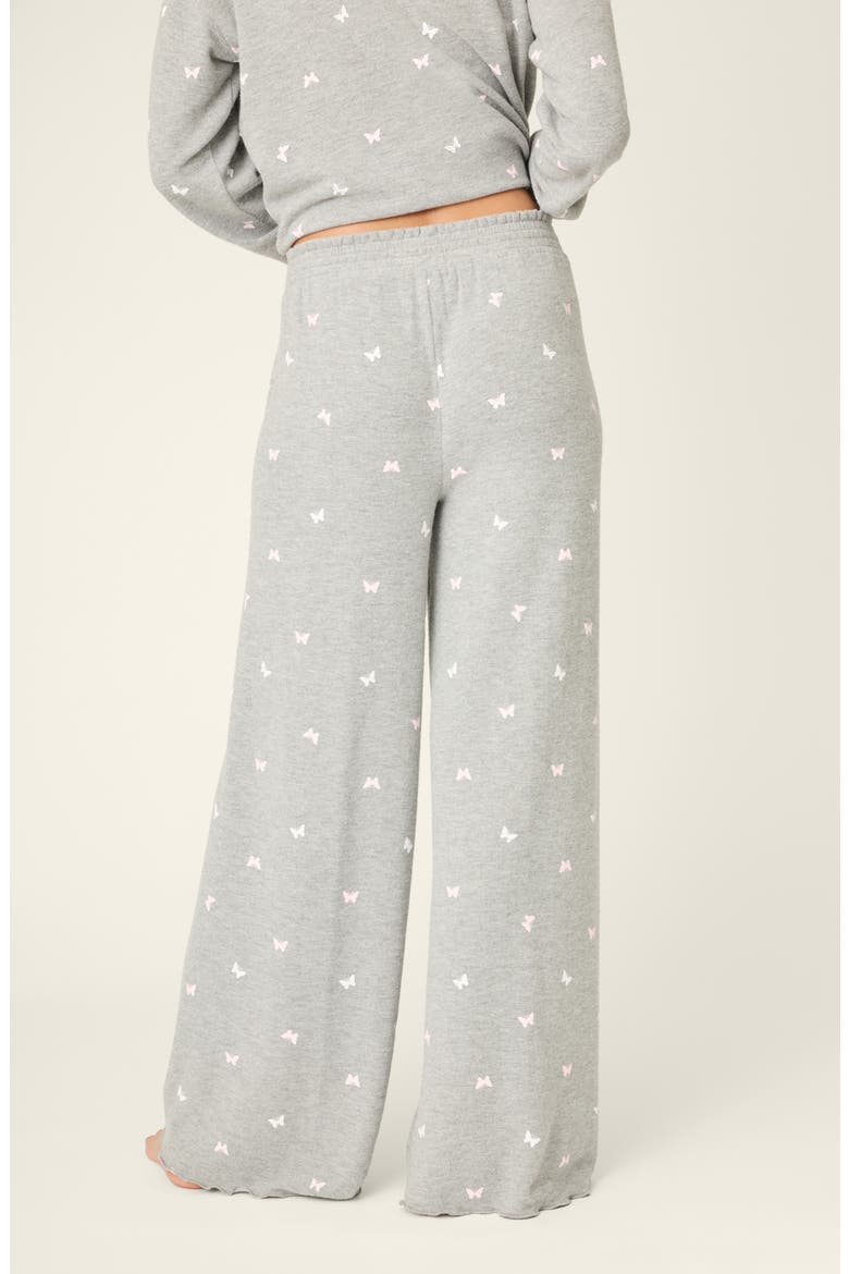 Peachy Mix Match Butterfly Pajama Pants, Alternate, color, HEATHER GREY