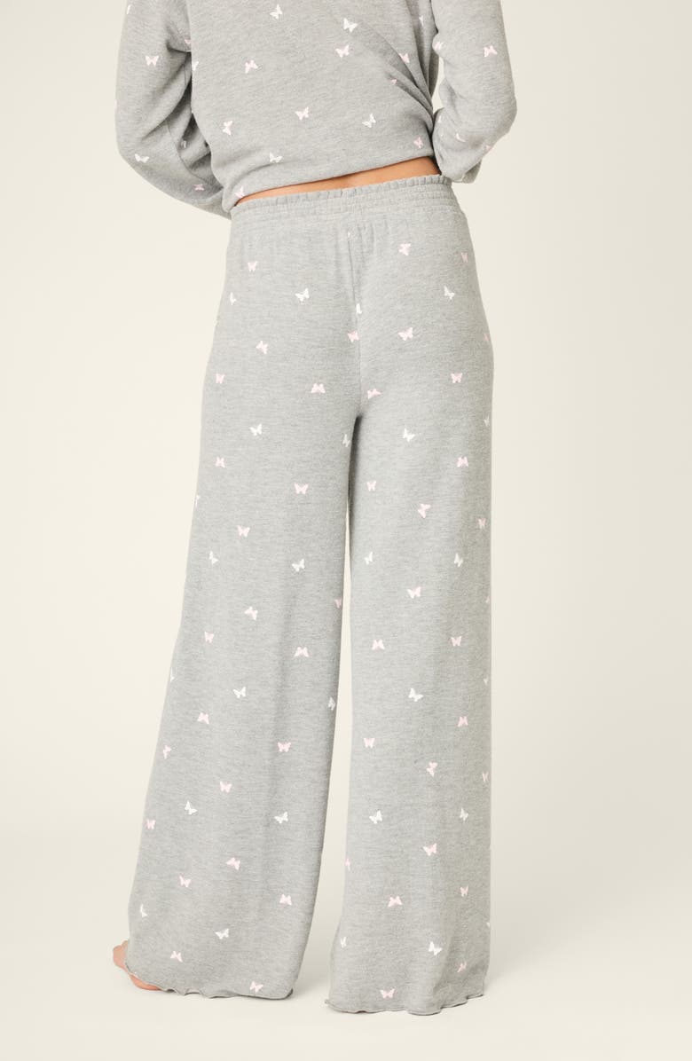PJ Salvage Peachy Mix Match Butterfly Pajama Pants, Alternate, color, Heather Grey