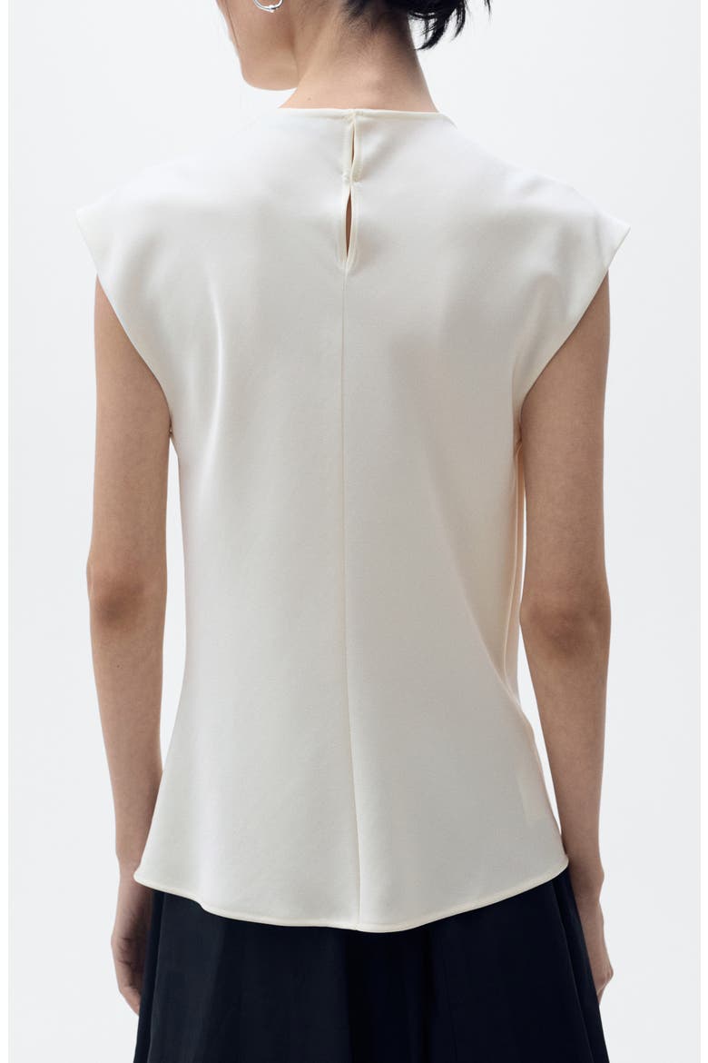 Draped Satin Top, Alternate, color, OFF WHITE