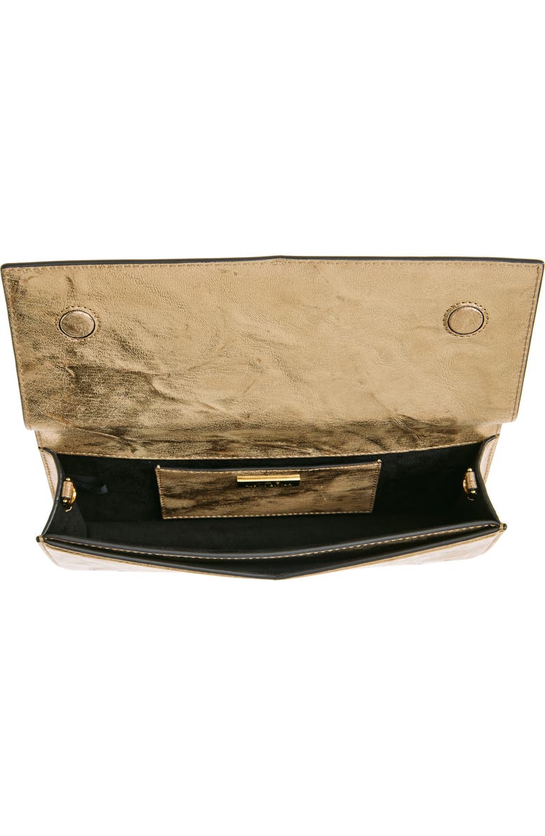 Alexis Bittar TWISTED GOLD SIDE HANDLE CLUTC, Alternate, color, Antique Gold