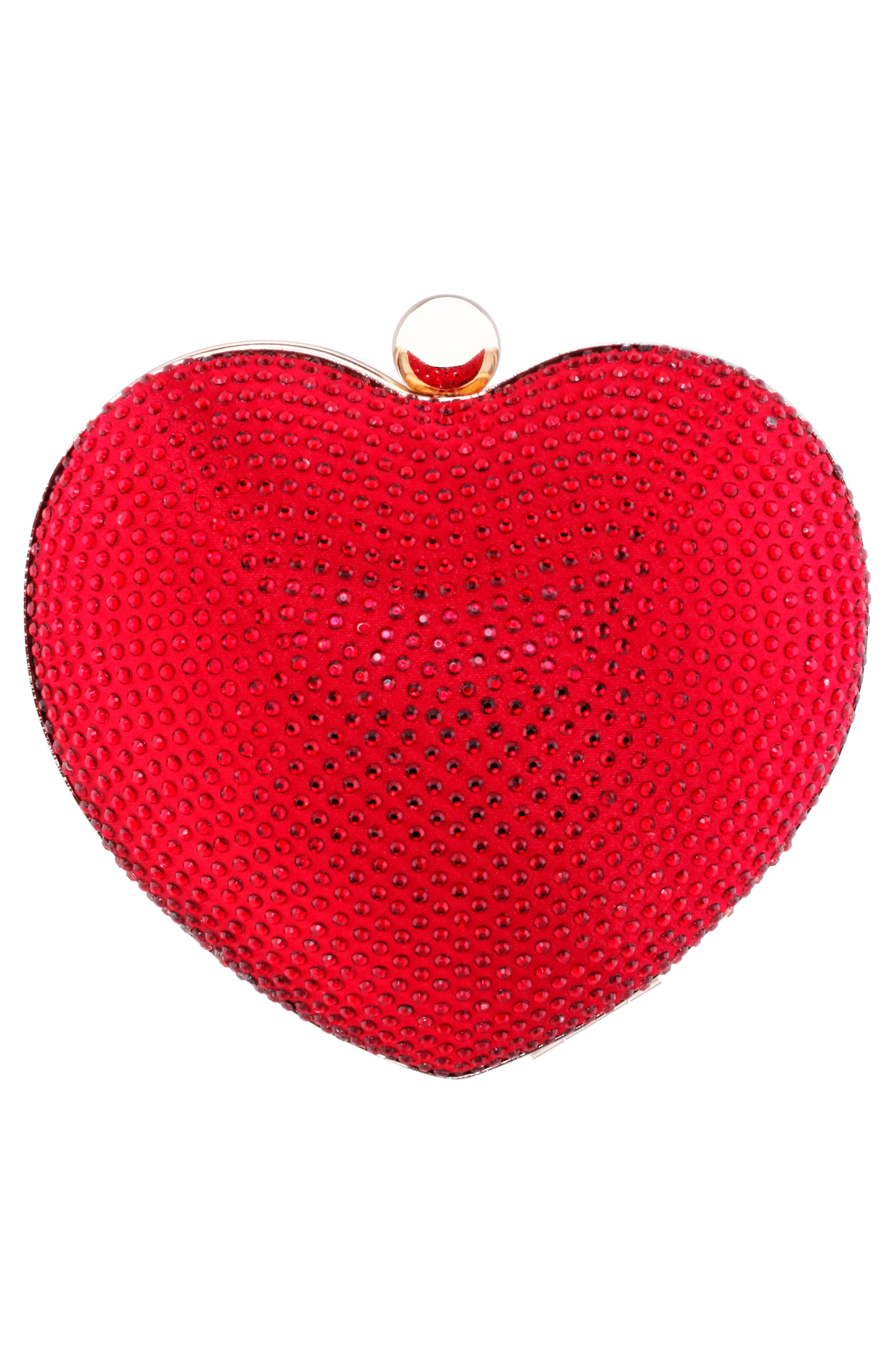 Nina Crystal Embellished Minaudière, Alternate, color, Red Rouge
