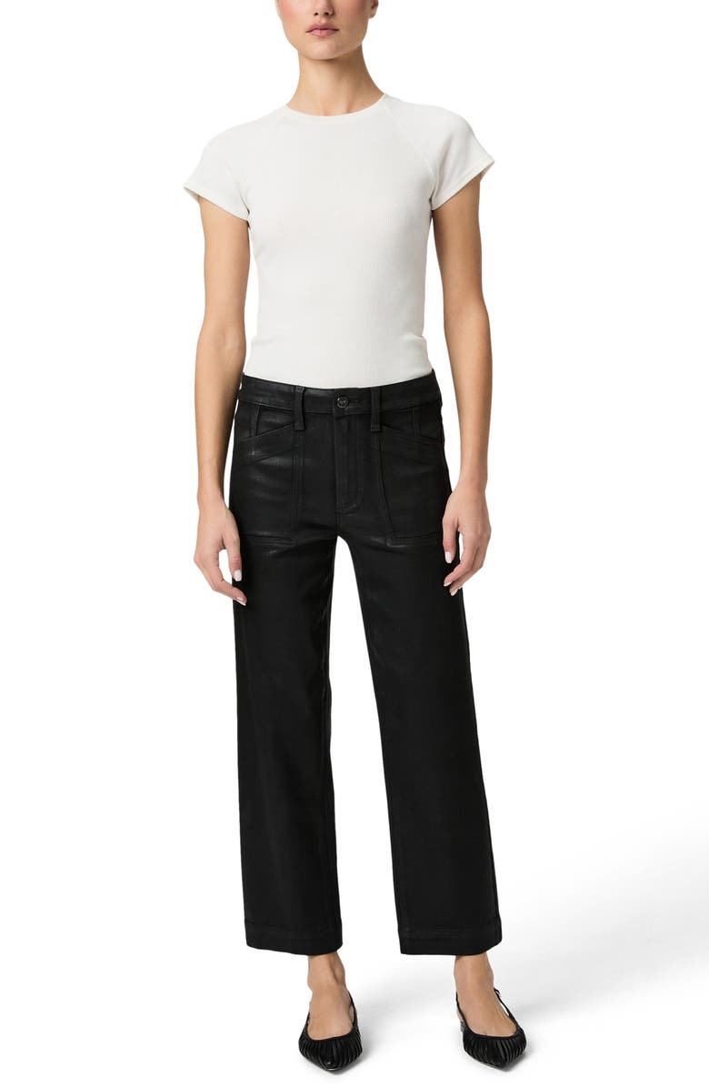 PAIGE Quincy Coated Mid Rise Ankle Straight Leg Pants, Alternate, color, Black Fog Luxe Coating