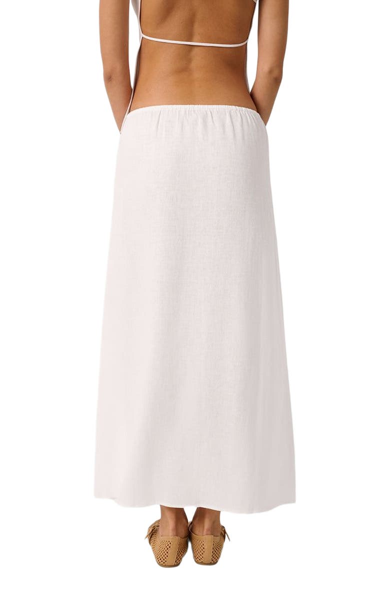 WeWoreWhat Tie Waist Linen Skirt, Alternate, color, Classic White